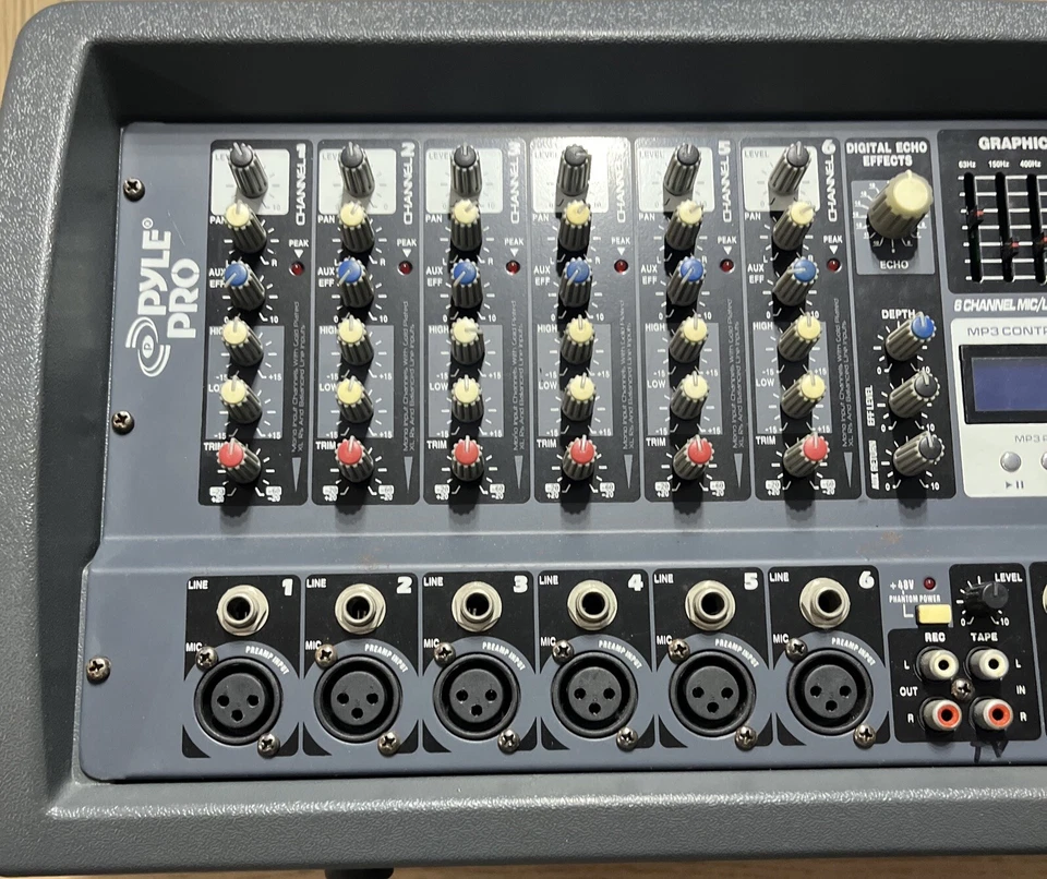 Pyle Pro PMX408M 6 Channel Microphone / Audio Effects & Mixer - FOR PARTS - Image 2 of 4