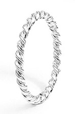 Solid Sterling Silver Twisted Rope Ring Wedding Band 2mm Wide 1.31g Size 7