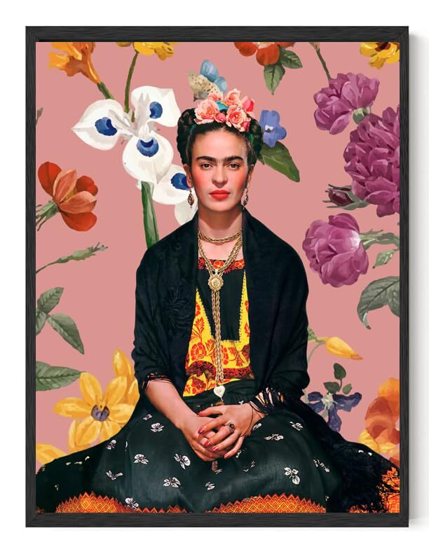 Frida Kahlo Flower Wall Art, Feminist Wall Art, Boho Women Hispanice Art, Fri...