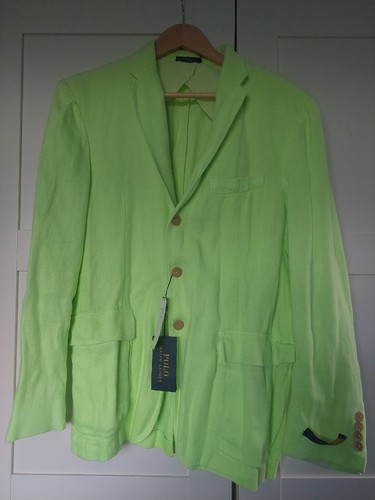 Polo Ralph Lauren Unstructured Blazer SZ 40 REG BRAND NEW CITRUS GREEN summer