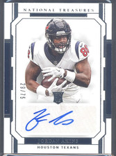2018 National Treasures Jordan Akins Auto /75 Rookie Card #133 RC Houston Texans