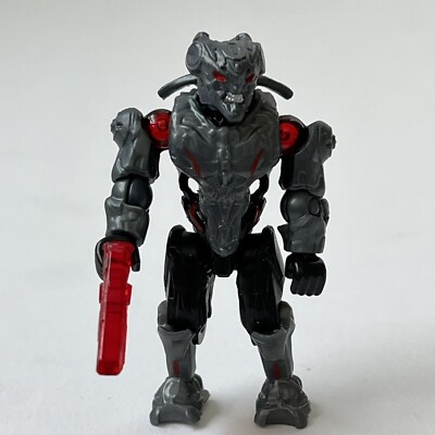 HALO MEGA BLOKS CONSTRUX PROMETHEAN Soldier FIGURE Gunmetal/Red with Red  Gun