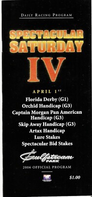2006 Florida Derby program Barbaro Kentucky Derby Einstein unused Horse Racing