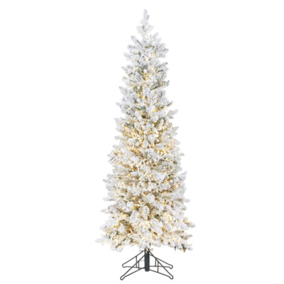 5' SNAKE LIGHT SLIM FLOCKED ALPINE FIR TREE 60''H 22''D Christmas NEW RAZ T4147029