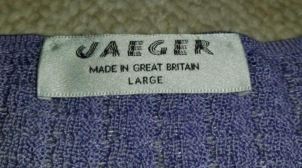 Suéter Mujer-JAEGER-INGLATERRA-Púrpura Cable-Tejido Algodón/Rayón Jersey ls-L Foto 4 de 4