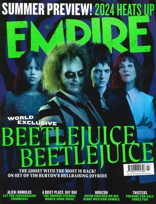 UK Empire Magazine: Beetlejuice, Tim Burton, Michael Keaton, J.Ortega, July 2024
