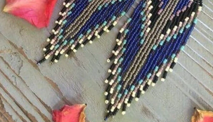 Pendientes Tribales Nativos Grandes Boho Americanos Semilla Cuentas Hecho a Mano Pendiente Foto 4 de 4