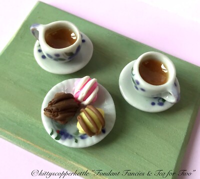 Puppenhaus 12. Maßstab Miniatur Essen - Fondant Fantasien & Tee für zwei