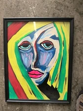 Colorful Acrylic Painting On Canvas 12 By 10