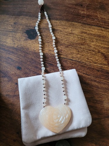 lola rose peach agate carved heart 