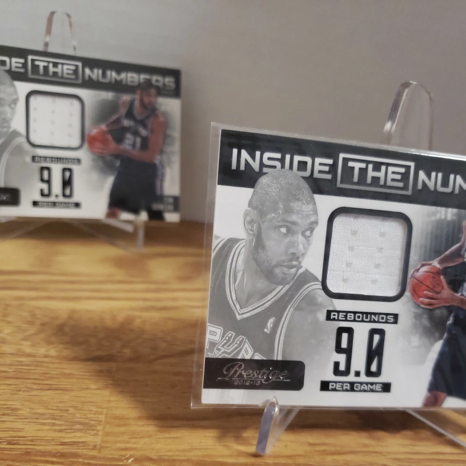 TIM DUNCAN 2012-13 PRESTIGE INSIDE THE NUMBERS MATERIALS #43 HOF  - Image 2 of 4