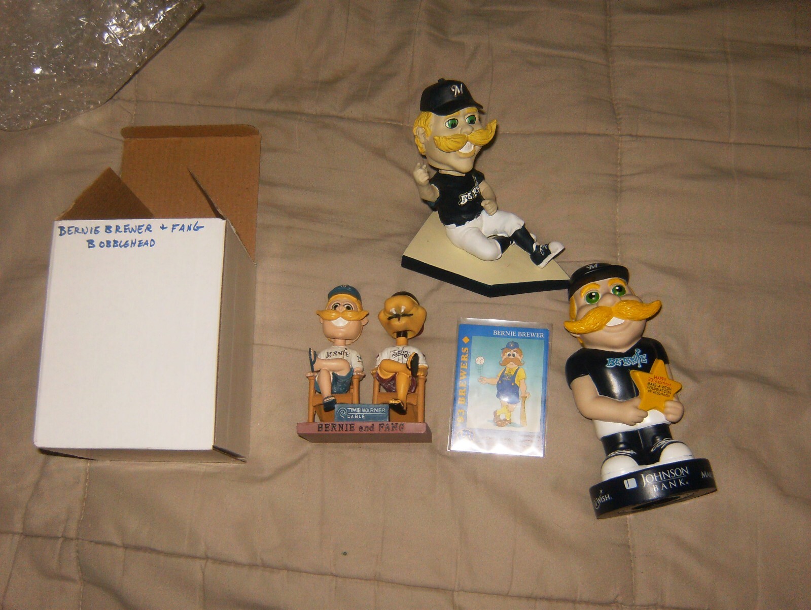 BERNIE BREWER BOBBLEHEAD LOT MILWAUKEE BREWERS BANK TIMBER RATTLERS
