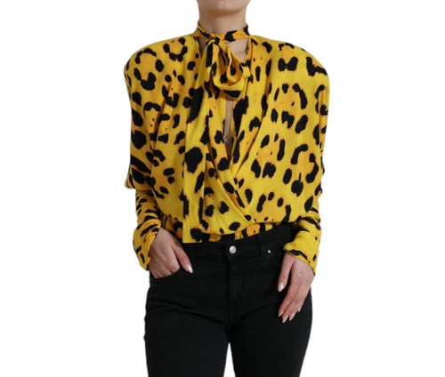 Jean Dolce & Gabbana En Coton Denim Léopard Jaune - Taille IT40/US6/S | Neuf Avec étiquettes