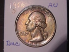 1956-D WASHINGTON QUARTER AU GREAT TONE BETTER DATE FREE SHIPPING