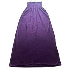 Love Jane Women's Purple Strapless Shirred Ruffle Top Maxi Dress Purple Size S