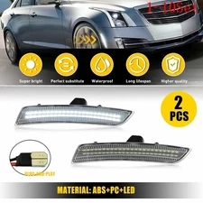 White LED Side Marker Front Bumper Lamp Clear For Cadillac ATS CTS 15-19 1-10Set