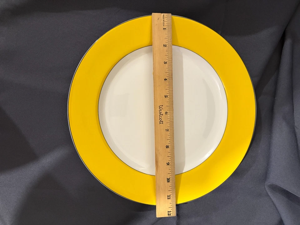 Juego de platos amarillos Kate Spade Lenox Rutherford Circle 6 piezas cena y ensalada usado en excelente estado Foto 3 de 4