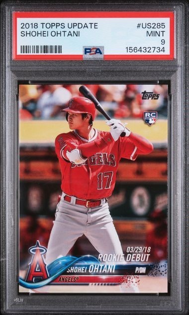 2018 Topps Update Series - Rookie Debut Shohei Ohtani #US285 (RC) PSA 9