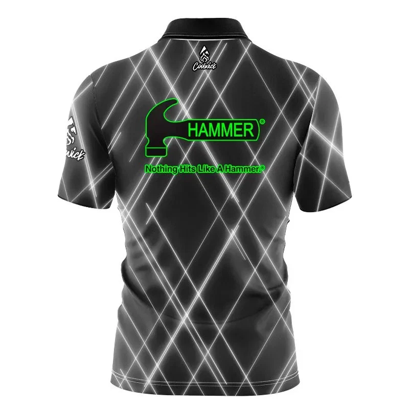 Hammer Argyle Quick Ship CoolWick Sash Zip Bowling Jersey