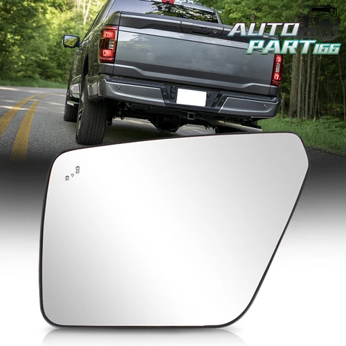 Left Side Heated Mirror Glass W/ Blind Spot For Ford F150 2021-2025