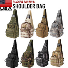 Mens Backpack Tactical Sling Shoulder Bag Molle Travel Chest Pack Outdoor Hiking