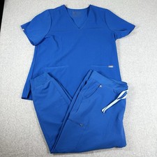 FIGS Technical Collection Scrub Set Medium Blue Jogger  Scrub Top Women's XXL