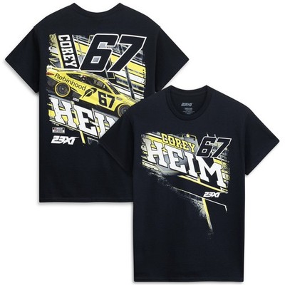 breath RACING LOGOシャツ Men's 23xi Racing Black Corey Heim #67 Robinhood T-shirt | eBay