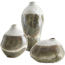 Uttermost 18283 Earthflow Earthy Tones and Soft Ivory Outdoor Vases, Set of 3