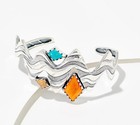 American West Sterling Silver Multi-Gemstone Sandia Cuff Bracelet, Large