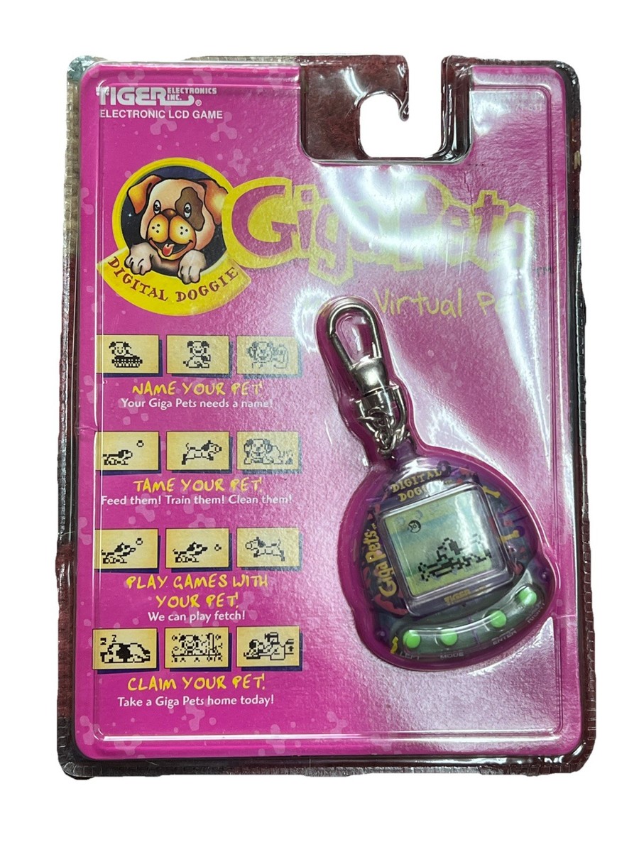 Giga Pets Digital Doggie 1997 Tiger Virtual Pet 71-611 Purple Dog