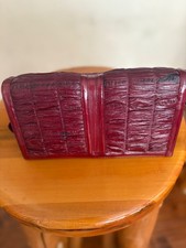 Vtg Eelskin Convertible Purse Handbag Pocketbook Burgundy Ruched Front.