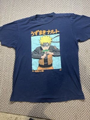 Naruto Shippuden T-Shirt Size Large Navy Blue Short Sleeve B101