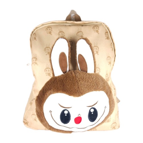 Labubu Cartoon Plüsch Puppentasche gelb braun Puppe Schultertasche Rucksack