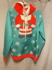 Funny Santa Christmas Hoodie Printed Sweatshirt Ugly Sweater M