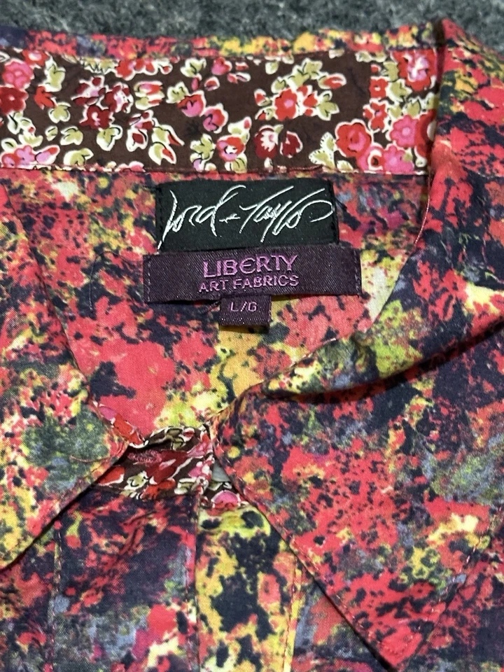 LORD AND TAYLOR Liberty Art Fabrics Floral Button Down Shirt Long Sleeve Large - Image 3 of 4