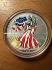 1999 Painted Walking Liberty American Eagle Silver Dollar Coin FS 1 oz .999