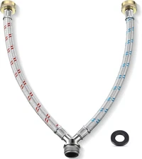 Dreyoo Y Mixer Hose Connector, Stainless Steel Washing as the picture shown 