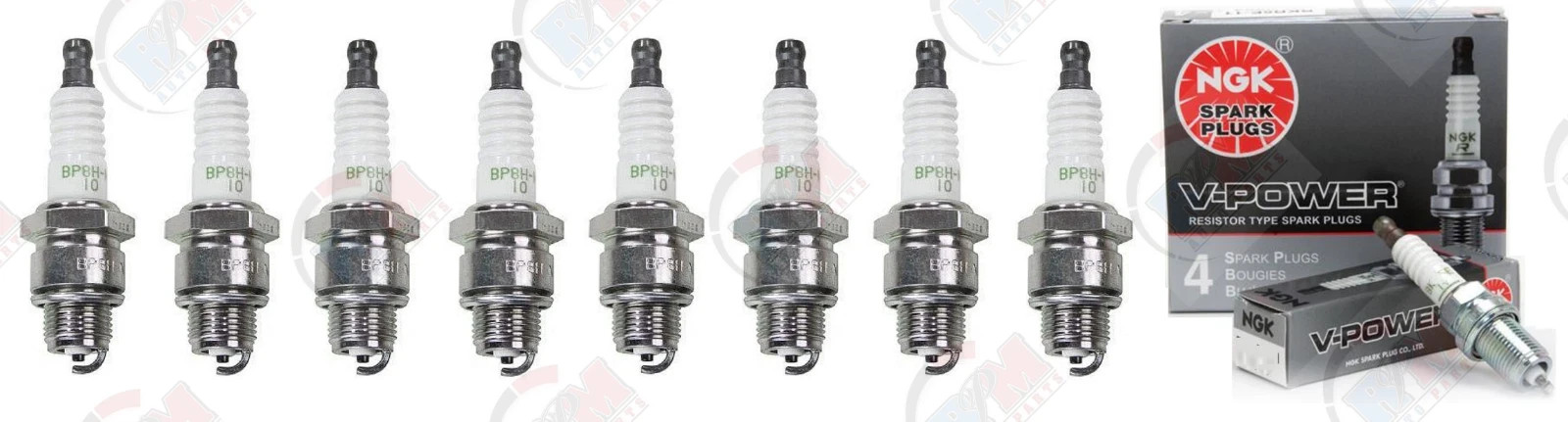 NGK V-POWER Spark Plugs BP8HN10 4838 Set of 8