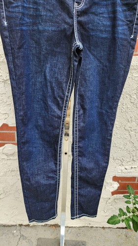 22L Lane Bryant Distressed Jean Long Skinny High Rise Dark Denim 22 Long Tall - Picture 6 of 16