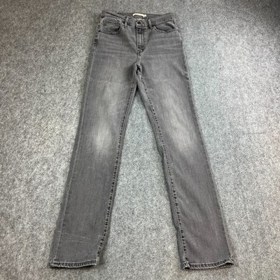 Levi's 724 Womens Jeans High Rise Straight 29 32 UK 8 Grey Stretch Premium