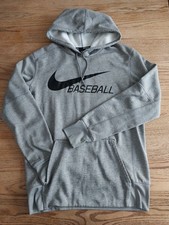 Nike Baseball DRI-FIT Gray Mens Sz M Long Sleeve Sweatshirt Hoodie Pullover