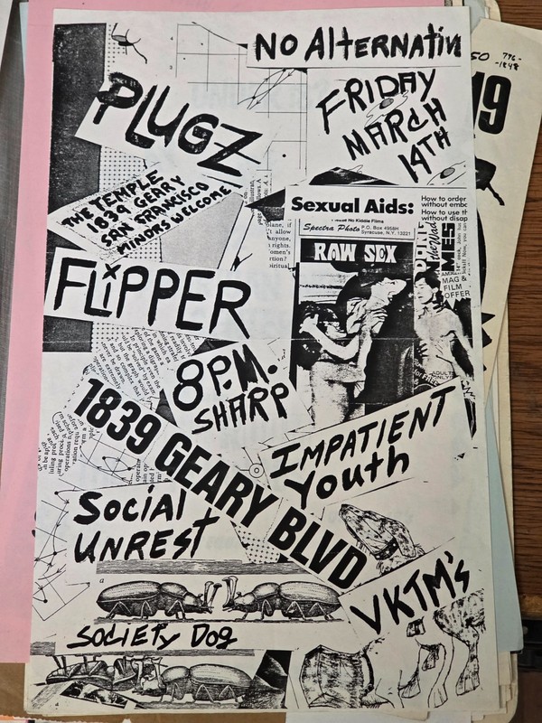 Plugz, No Alternative, Flipper, I.Y., Society Dog, Social punk flyer kbd