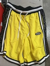 Nike Mens Shorts 100% Polyester Dri-Fit Large Yellow