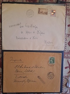2 envelope from Luxembourg 1957 1958 to Moscow USSR to Italian Embassy