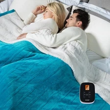 Electric Heated Throw Blanket, Soft Flannel Electric Blanket with Multi-Color...