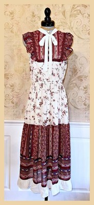 Axes Femme Floral Patchwork One Piece Dress Sz M Himekaji J Fashion Cottagecore