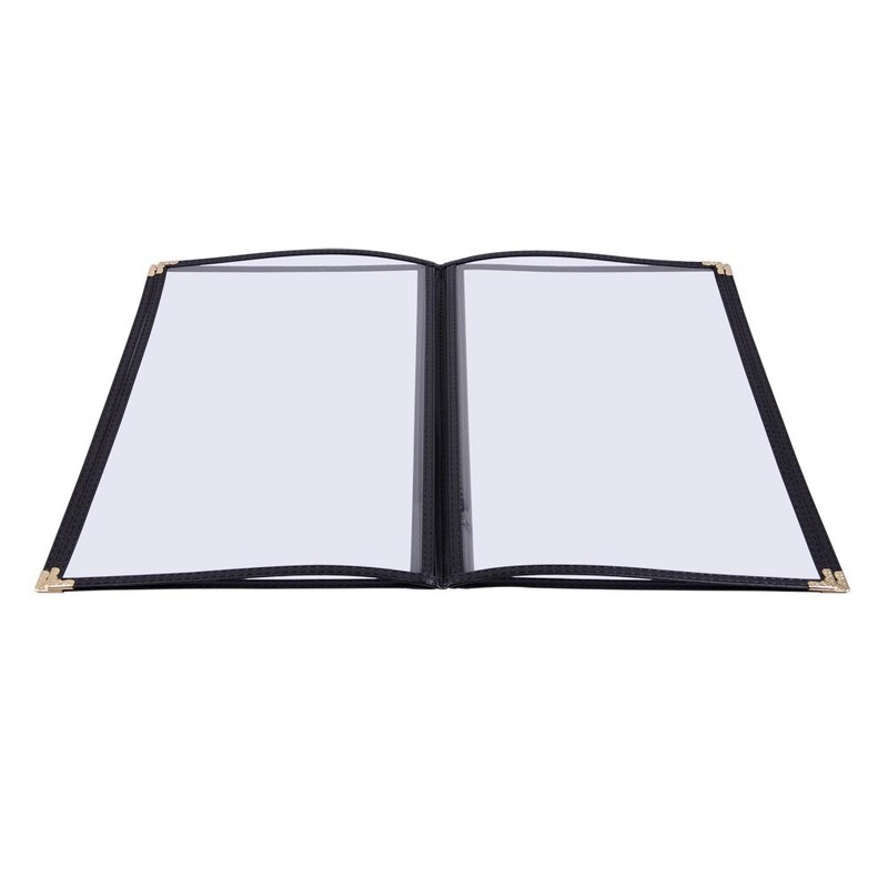 WeChef 30PC Restaurant Cafe Menu Cover 2 Page 4 View 8.5x14 Double Fold Black