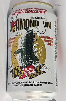 MARYLAND DIAMOND JIM FISHING TOURNAMENT BASS NATIONAL MR BOH HEILEMAN BEER CAN