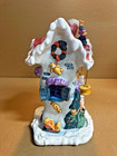 Santa's House Workshop Cobblestone Village Christmas Candle Holder 12" Ceramic — photo 6