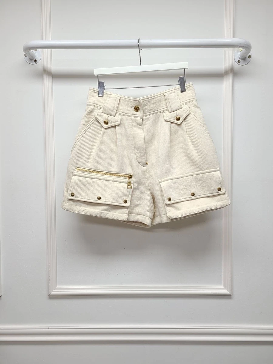 Louis Vuitton Beige Goldene Cord Safari Shorts 36 48189692 [U]